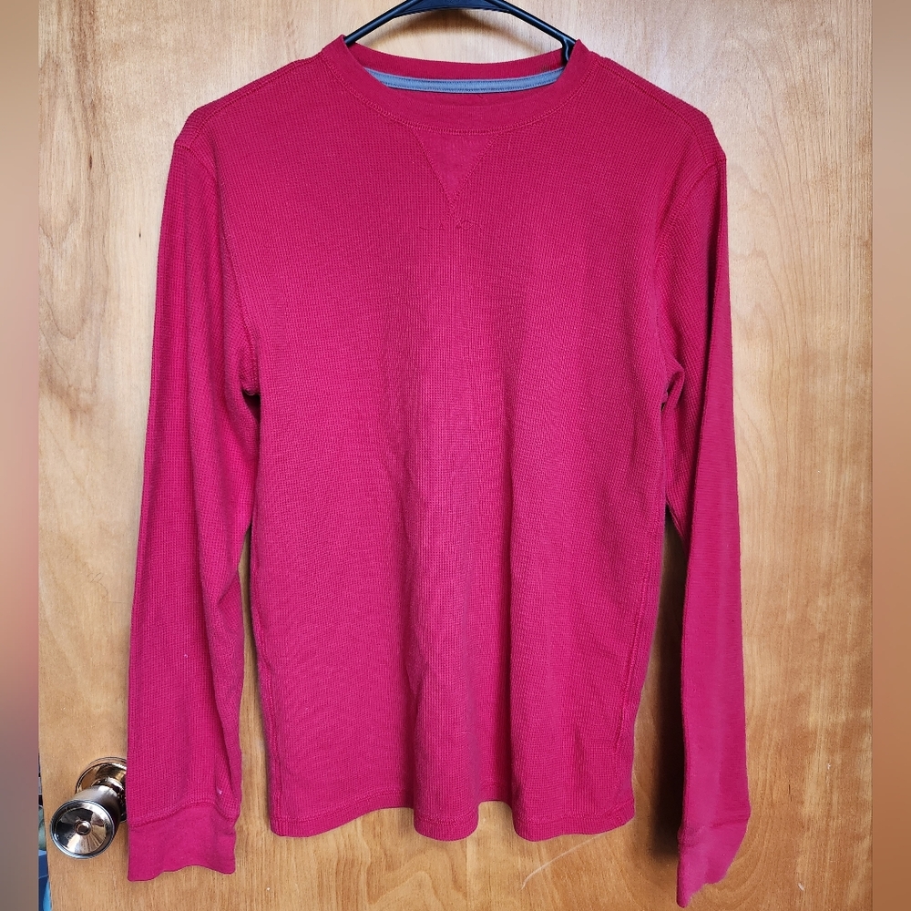 Faded Glory Vibrant Red Long Sleeve Thermal Top
